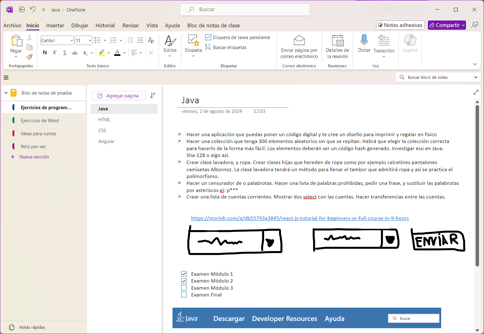 Bloc de notas de prueba - Captura de pantalla